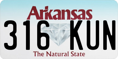 AR license plate 316KUN