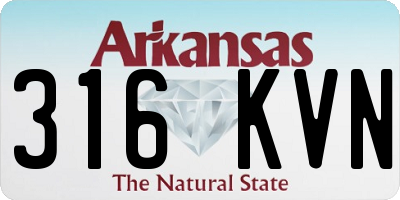 AR license plate 316KVN