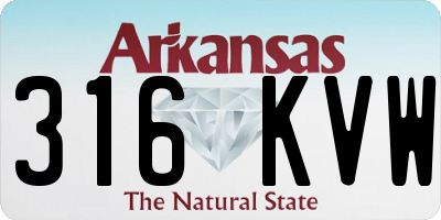 AR license plate 316KVW