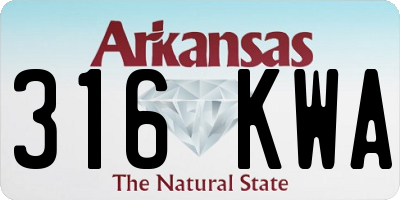 AR license plate 316KWA