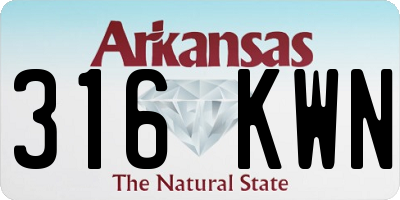 AR license plate 316KWN