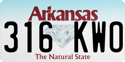 AR license plate 316KWO