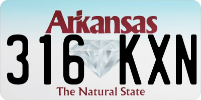 AR license plate 316KXN