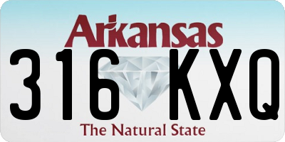 AR license plate 316KXQ