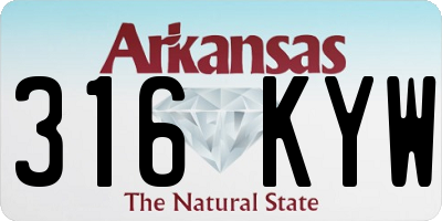 AR license plate 316KYW