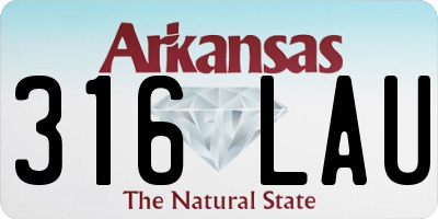 AR license plate 316LAU