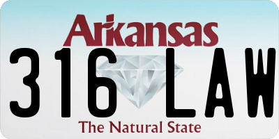 AR license plate 316LAW