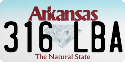 AR license plate 316LBA