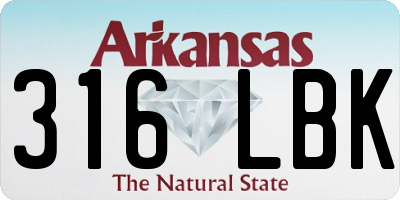 AR license plate 316LBK