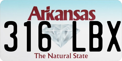 AR license plate 316LBX