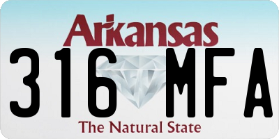 AR license plate 316MFA
