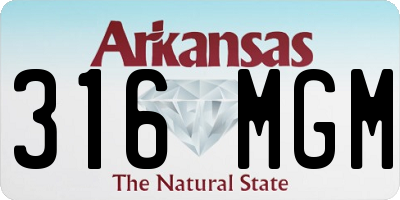 AR license plate 316MGM