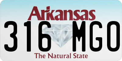 AR license plate 316MGO