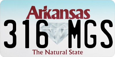 AR license plate 316MGS