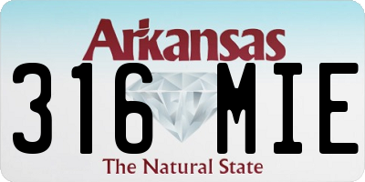 AR license plate 316MIE