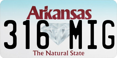 AR license plate 316MIG