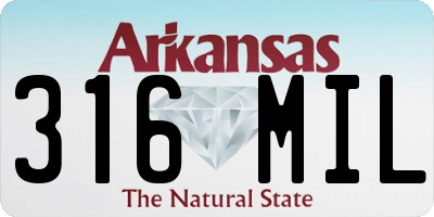 AR license plate 316MIL