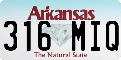 AR license plate 316MIQ