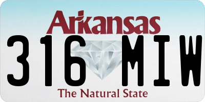 AR license plate 316MIW