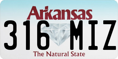 AR license plate 316MIZ
