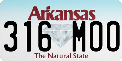 AR license plate 316MOO