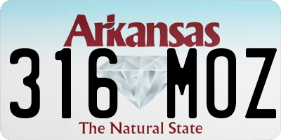 AR license plate 316MOZ