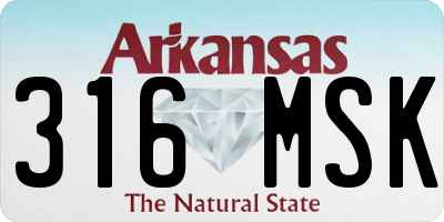 AR license plate 316MSK