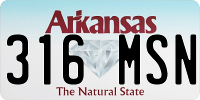 AR license plate 316MSN