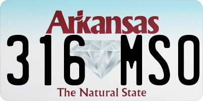 AR license plate 316MSO