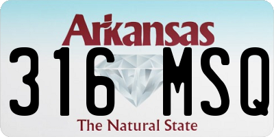 AR license plate 316MSQ