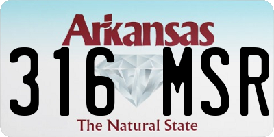 AR license plate 316MSR