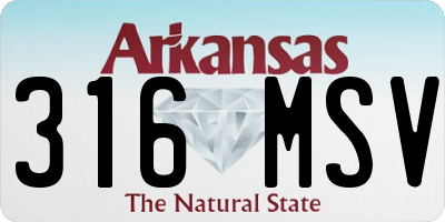 AR license plate 316MSV