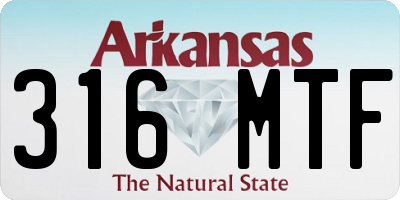 AR license plate 316MTF