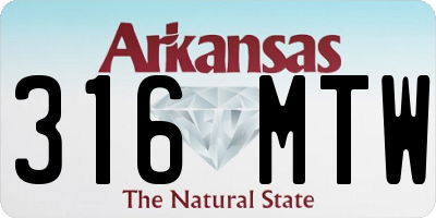 AR license plate 316MTW