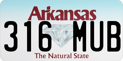 AR license plate 316MUB