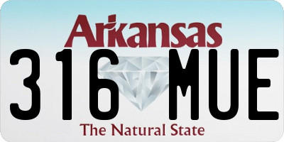 AR license plate 316MUE