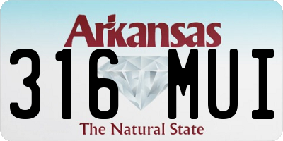 AR license plate 316MUI