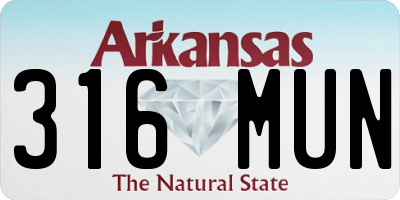 AR license plate 316MUN