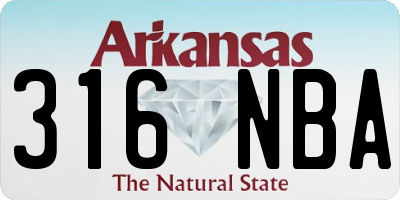 AR license plate 316NBA