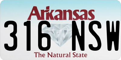 AR license plate 316NSW