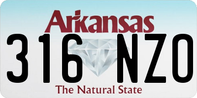 AR license plate 316NZO