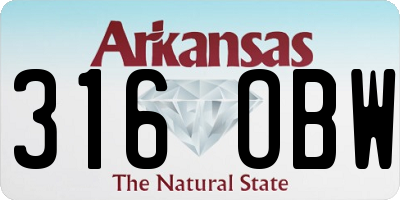 AR license plate 316OBW