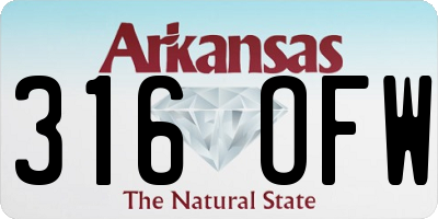 AR license plate 316OFW