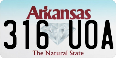 AR license plate 316UOA