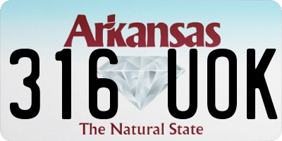 AR license plate 316UOK