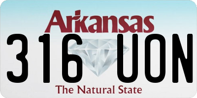 AR license plate 316UON