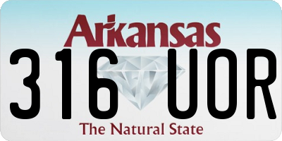 AR license plate 316UOR
