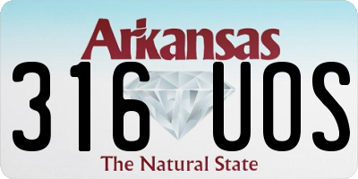AR license plate 316UOS