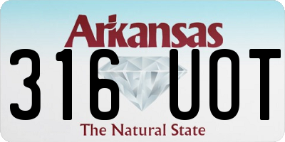 AR license plate 316UOT