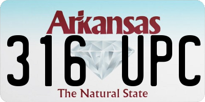 AR license plate 316UPC